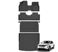 Jenofa-Floor Mats for Nissan Ariya 2023-2025 All Weather Mats Automotive Car Mat for Ariya Full Set Accessories (Floor Mats & Rear Seat Back Mats & Cargo Liner)