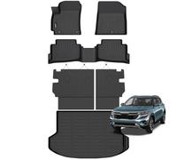 Jenofa-for Kia Seltos 2024 2025 All Weather Floor Mats for Seltos S | LX | EX | SX | X-Line (Fit Upper Cargo Deck) Automotive Car Mat Accessories (Floor Mats & Rear Seat Back Mats & Cargo Liner)