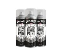 JENOLITE Appliance Enamel Paint | BLACK | 3x400ml | Black Spray Paint | Refresh & Restore Appliances | Ideal Touch-Up Paint For Fridges, Freezers, Washing Machines, Radiators