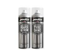 JENOLITE Back To Black Aerosol Twin Pack | Bumper & Trim + Tyre Shine | Restores and Protects Faded Bumpers, Trim and Tyres | 2 x 500 ml