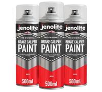 JENOLITE Brake Caliper Red Spray Paint High Gloss 3 x 500ml | Heat-Resistant Brake Caliper Spray Paint - Durable Finish, No Primer Needed, Resistant to Petrol, Chemicals, & Weathering