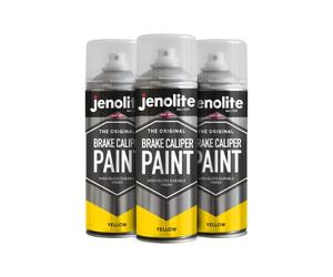 JENOLITE Brake Caliper Spray Paint | YELLOW GLOSS | Brake and Caliper Restoration Spray Paint | Durable Finish, Heat and Petrol Resistant | 3 x 400ml | RAL 1018