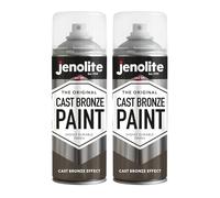 JENOLITE Cast Bronze Spray Paint, 2 x 400 ml, Textured Cast Bronze Effect Paint, Realistic Bronze Paint, Multi-Surface Spray Paint, Perfect for DIY Projects,
