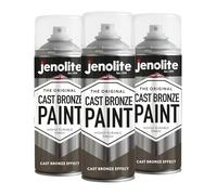 JENOLITE Cast Bronze Spray Paint | 3 x 400ml | Textured Cast Bronze Effect Paint | Realistic Metallic Paint | Multi Surface Spray Paint | Ideal For DIY Projects, Crafting, Ornaments, & Much More