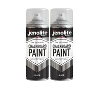 JENOLITE Chalkboard Spray Paint | BLACK | 2x400ml | Black Chalkboard Paint | Ideal for Creating Writing Surfaces, Easy Application for Home or Office Blackboard Projects