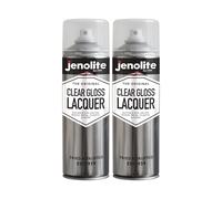 JENOLITE Clear Lacquer Spray | Gloss | Crystal Clear Finish | 2x500ml | Enhances & Protects Surface and Paintwork from Corrosion & UV Damage, Non-Yellowing Varnish