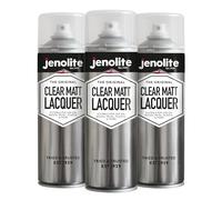 JENOLITE Clear Lacquer Spray | MATT | Crystal Clear Finish | 3x500ml | Enhances & Protects Surface and Paintwork from Corrosion & UV Damage, Non-Yellowing Clear Varnish