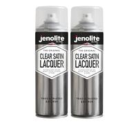 JENOLITE Clear Lacquer Spray | SATIN | Crystal Clear Finish | 2x500ml | Enhances & Protects Surface and Paintwork from Corrosion & UV Damage, Non-Yellowing Clear Varnish