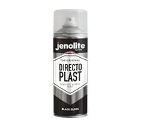 JENOLITE Directoplast Gloss Spray Paint | Black | 400ml | for Plastic Surfaces | All Types of Plastic | No Primer Required Multi Surface Paint | RAL 9005