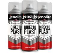 JENOLITE Directoplast Gloss Spray Paint | CARDINAL RED | 3x400ml | Spray Paint for Plastic Surfaces | For All Types Of Plastic | No Primer Required Multi Surface Paint | RAL 3001