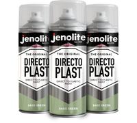JENOLITE Directoplast Gloss Spray Paint | SAGE GREEN | 3x400ml | Paint for Plastic Surfaces | For All Type Of Plastic | No Primer Required Multi Surface Paints | RAL 130 70 20