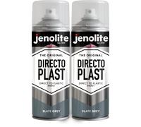 JENOLITE Directoplast Gloss Spray Paint | SLATE GREY | 2x400ml | Multi-Surface Spray Paint | For All Plastics | No Primer Required | Ral 7031