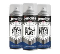 JENOLITE Directoplast Gloss Spray Paint | ULTRAMARINE BLUE | 3x400ml | Spray Paint for Plastic Surfaces | For All Types Of Plastic | No Primer Required Multi Surface Paint | RAL5002