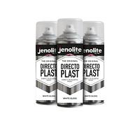 JENOLITE Directoplast Gloss Spray Paint | WHITE | 3x400ml | Spray Paint for Plastic Surfaces | For All Types Of Plastic | No Primer Required Multi Surface Paint | RAL 9016
