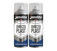JENOLITE Directoplast Spray Paint for Plastic - ULTRAMARINE BLUE, Gloss Finish, Multi-Surface Indoor and Outdoor Paint - No Primer Needed - RAL5002, 2x400ml (2x13.5fl oz)