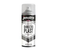 JENOLITE Directoplast Spray Paint for Plastic - WHITE, Gloss Finish, Multi-Surface Indoor and Outdoor Paint - No Primer Needed, RAL9016, 400ml (13.5fl oz)