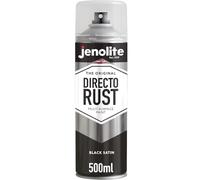 JENOLITE Directorust Black Spray Paint for Metal 500ml Aerosol Satin Finish