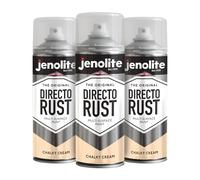 JENOLITE Directorust Chalky Spray Paint | CREAM | 3x400ml | Multi-Surface Chalky Finish Spray Paint | Ideal For Furniture, Ornaments, Picture Frames | Interior & Exterior Use | RAL 1015