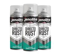 JENOLITE Directorust Chalky Spray Paint | EMERALD GREEN | 3x400ml | Multi-Surface Chalky Finish Spray Paint | Ideal For Furniture, Ornaments, Picture Frames | Interior & Exterior Use | PANTONE 334U