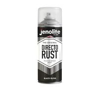 JENOLITE Directorust Gloss Spray Paint | Black | 400ml | Direct to Rust Spray Paint for Metal | Multi Surface Gloss Spray Paint for Wood, Metal, Plastic, Ceramic | RAL 9005