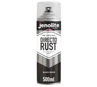 JENOLITE Directorust Gloss Spray Paint Black 500ml Multi-Surface | Apply Direct to Rust - No Primer Needed, Durable Weather-Resistant Gloss Finish for Metal, Wood, Plastic & Ceramic (RAL 9005)