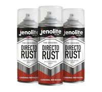 JENOLITE Directorust Gloss Spray Paint | CARDINAL RED | 3 x 400ml | Direct To Rust Spray Paint For Metal | Multi Surface Gloss Spray Paint For Wood, Metal, Plastic, Ceramic | RAL 3001