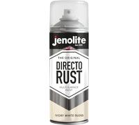 JENOLITE Directorust Gloss Spray Paint - Ivory White, 400ml - Direct to Rust, Multi Surface Gloss Spray Paint for Wood, Metal, Plastic, Ceramic - RAL 1013