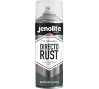 JENOLITE Directorust Gloss Spray Paint | SLATE GREY | 400ml | Direct To Rust Spray Paint For Metal | Multi Surface Gloss Spray Paint For Wood, Metal, Plastic, Ceramic | RAL 7031