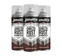 Jenolite Directorust Hammered All-In-One Multi-Surface Paint - Brown - 400Ml Spray Can - 3-Pack