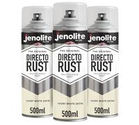 JENOLITE Directorust Ivory White Satin Finish 3 x 500ml Spray Paint Metal