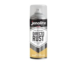 JENOLITE Directorust Metallic Gloss Spray Paint | BRIGHT GOLD | 400ml | Multi-Surface Bright Gold Spray Paint for Metal, Wood, Plastic | All-In-OnePrimer, Undercoat and Topcoat | Interior & Exterior