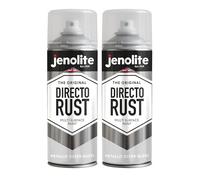 JENOLITE Directorust Metallic Gloss Spray Paint | SILVER | 2x400ml | Multi-Surface Silver Spray Paint for Metal, Wood, Plastic | All-In-OnePrimer, Undercoat and Topcoat | Interior & Exterior