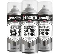 JENOLITE Directorust Radiator Enamel Spray Paint Silver 3 x 400ml | Direct to Rust Radiator Paint - No Primer Needed, Heat Resistant up to 130°C, Non-Yellowing Enamel, Silver Metallic Finish