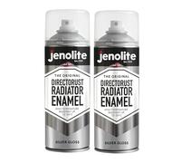 JENOLITE Directorust Radiator Enamel Spray Paint | SILVER | Gloss Finish | Resistant to 130ºC | Durable, Scuff Resistant, Non-Yellowing Radiator Paint | No Primer Needed | 2 x 400ml