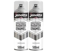 JENOLITE Directorust Radiator Enamel Spray Paint (WHITE) | 2 x 500ml | Gloss Finish | Resistant to 130ºC | Durable, Scuff Resistant, Non-Yellowing Radiator Paint | No Primer Needed