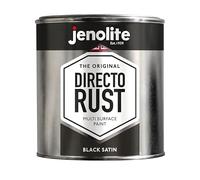 JENOLITE Directorust Satin Paint | BLACK | Multi Surface Paint | For Use On Wood, Metal, Plastic, Ceramic & Rusted Surfaces | 1 Litre (RAL 9005)
