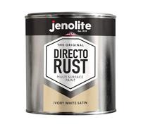 JENOLITE Directorust Satin Paint | IVORY WHITE | Multi Surface Paint | For Use On Wood, Metal, Plastic, Ceramic & Rusted Surfaces | 1 Litre (RAL 1013)