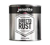 JENOLITE Directorust Satin Paint | WHITE | Multi Surface Paint | For Use On Wood, Metal, Plastic, Ceramic & Rusted Surfaces | 1 Litre (9016)