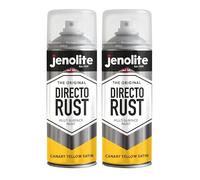 JENOLITE Directorust Spray Paint Canary Yellow 2 x 400ml Satin Finish | Direct To Rust Spray Paint For Metal, All-In-One Multi Surface Paint for Metal, Wood, Plastic, Ceramic - RAL 3001