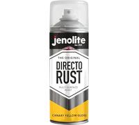 JENOLITE Directorust Spray Paint Canary Yellow Gloss 400ml Direct To Rust | Multi-Surface Spray Paint for Metal, Wood, Plastic, All-In-One Primer, Undercoat and Topcoat for Interior & Exterior use