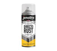 JENOLITE Directorust Spray Paint Canary Yellow Satin 400ml Direct To Rust | Direct To Rust Spray Paint For Metal, All-In-One Multi Surface Paint for Metal, Wood, Plastic, Ceramic - RAL 6034