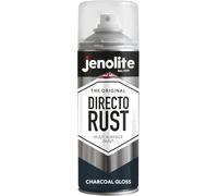 JENOLITE Directorust Spray Paint Charcoal Grey Gloss 400ml Direct To Rust | Multi-Surface Spray Paint for Metal, Wood, Plastic, All-In-One Primer, Undercoat and Topcoat for Interior & Exterior use