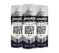JENOLITE Directorust Spray Paint Satin Finish | COBALT BLUE | 3 x 400ml | Direct To Rust Spray Paint For Metal | All-In-One Multi Surface Paint for Metal, Wood, Plastic, Ceramic | RAL 5013