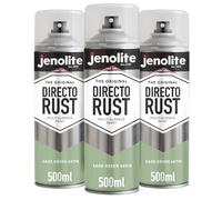 JENOLITE Directorust Spray Paint Satin Finish | SAGE GREEN | 3x500ml | Direct To Rust Spray Paint For Metal | All-In-One Multi Surface Paint for Metal, Wood, Plastic, Ceramic | RAL 130 70 20