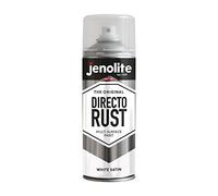 JENOLITE Directorust Spray Paint Satin Finish | WHITE | 400ml | Direct To Rust Spray Paint For Metal| All-In-One Multi Surface Paint for Metal, Wood, Plastic, Ceramic | RAL 9016