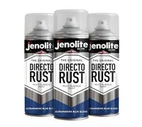 JENOLITE Directorust Spray Paint Ultramarine Blue 3 x 400ml Gloss Finish | Multi-Surface Spray Paint for Metal, Wood, Plastic, All-In-One Primer, Undercoat and Topcoat for Interior & Exterior use