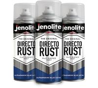 JENOLITE Directorust Spray Paint Ultramarine Blue 3 x 400ml Satin Finish | Direct To Rust Spray Paint For Metal, All-In-One Multi Surface Paint for Metal, Wood, Plastic, Ceramic - RAL 5002