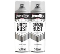 JENOLITE Directorust White Spray Paint for Metal Satin Finish 2 x 500ml
