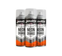 JENOLITE Fluorescent Spray Paint | NEON ORANGE | 3x400ml | Premium High Visibility Neon Spray Paint | Multi Surface High Viz Paint | Ideal for Hobbies, Graffiti-Art, Crafting & Safety Marking
