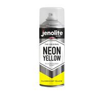 JENOLITE Fluorescent Spray Paint | NEON YELLOW | 400ml | Premium High Visibility Neon Spray Paint | Multi Surface High Viz Paint | Ideal for Hobbies, Graffiti-Art, Crafting & Safety Marking